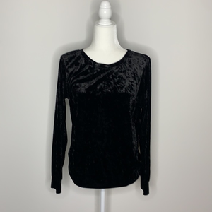 MATTY M black velvet‎ long-sleeve sweater
